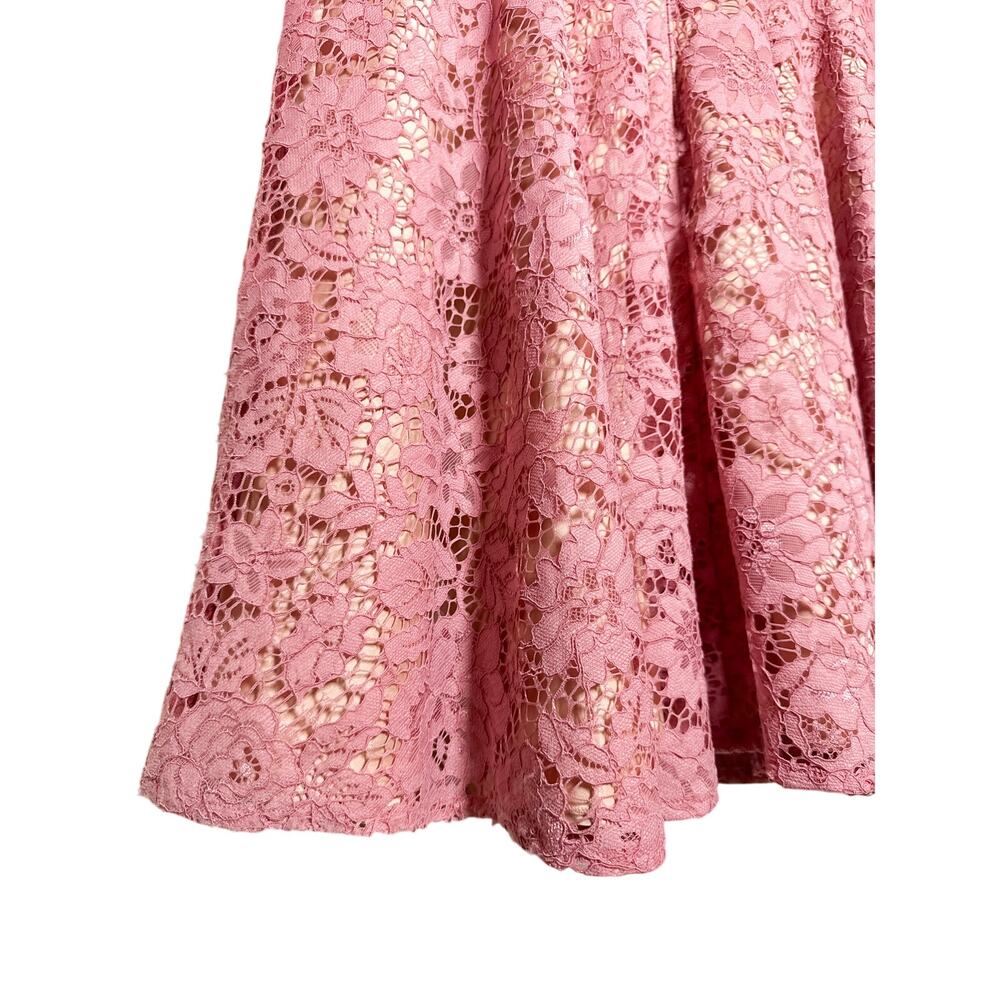 Eliza J Pink Floral Lace Fit & Flare Bell Sleeve Wedding Guest Dress 6 - Picture 9 of 14
